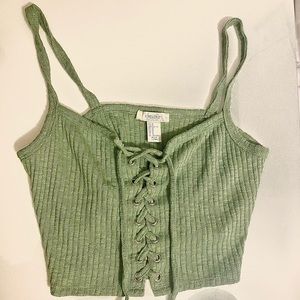 Cropped green top